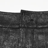Arges Gothic Buckle Waxed Denim Kilt