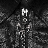 Pallor Gothic Distressed Faux Leather Harness Sleeve Jacket Men's
