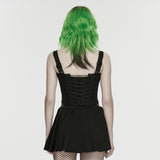 Henbane Women's Gothic Corset with Studded Details in Black