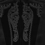 Brume Men's Gothic Embossed Appliqué Zipped Vest in Black