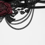 Ravenscar Women's Gothic Bralet with Lace in Black & Red