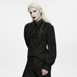 Moroi Men's Gothic Ritual Tale Pointed Hem Waistcoat in Black