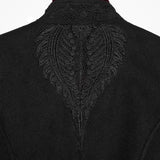 Crow Court Women's Gothic Woollen coat in Black & Red