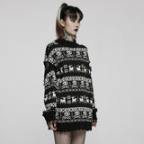 Argentea Gothic Knit Skull Sweater