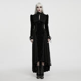 Talisman Women's Gothic Dress with Velvet Fabric in Black