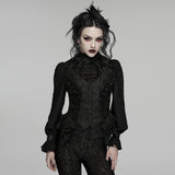 Caliban Women's Gothic Waistcoat with Beading in Black