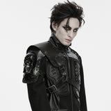 Goblin Market Men's Gothic Studded Shoulder Armor in Black