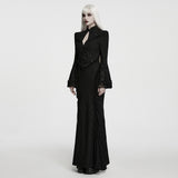 Night Owl Women's Gothic Long Dress in Black
