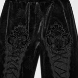 Lakesong Women's Gothic Leggings with Corset Lacing in Black