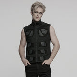 Phobos Cyberpunk Mesh Panelled Armor Vest Top Men's