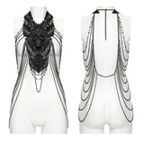 Still Life Women's Gothic Harness with Skull Motif in Black