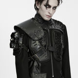 Goblin Market Men's Gothic Studded Shoulder Armor in Black