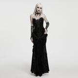 Glyph Women's Gothic Gloves with Beaded Lace in Black