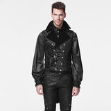 Epidote Victorian Gothic Brocade Velvet Tailcoat Men's