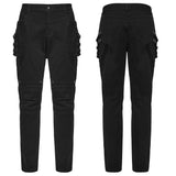 Auber Men's Punk Techwear Trousers in Black