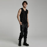 Tincture Men's Punk Hooded Sleeveless Top in Black