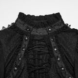 Hollow Crown Women's Gothic Blouse with Ruffles in Black