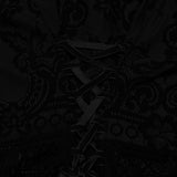 Columbarium Women's Gothic Flocked Lace Shirt in Black