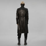Pallor Gothic Distressed Faux Leather Harness Sleeve Jacket Men's