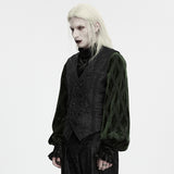 Moreau Men's Gothic Brocade Waistcoat Vest in Black