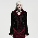 Porphyria Women's Gothic Woven coat in Black & Red