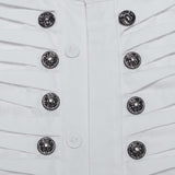 Ulrich Victorian Gothic White Cotton Ruffle Napoleon Shirt Men's