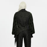 Manderley Men's Gothic Asymmetrical Tailcoat Vest in Black