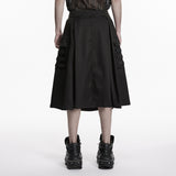 Oleander Men's Gothic Skirt with Decorative  Straps in Black