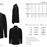 Cinnabar Gothic Embossed Velvet Baroque Black Shirt Men's