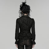 Caliban Women's Gothic Waistcoat with Beading in Black