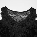 Belle Dame Women's Gothic Velvet Dress in Black