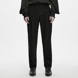 Madder Men's Gothic Ink Ruins Batwing Pleated Trousers in Black