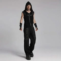 Shadowlace Punk Black Hooded Vest PunkRave