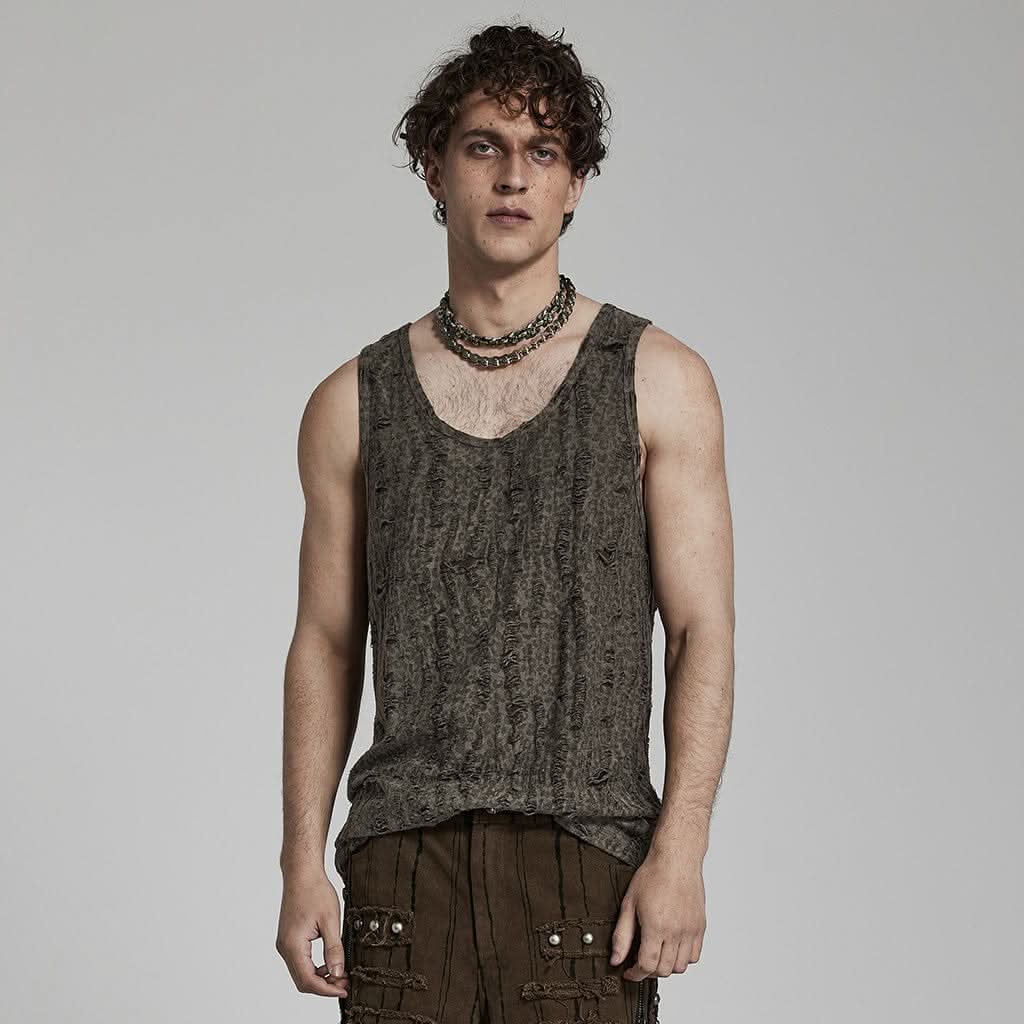 Oblivion Tank Top (Brown) - PunkRave