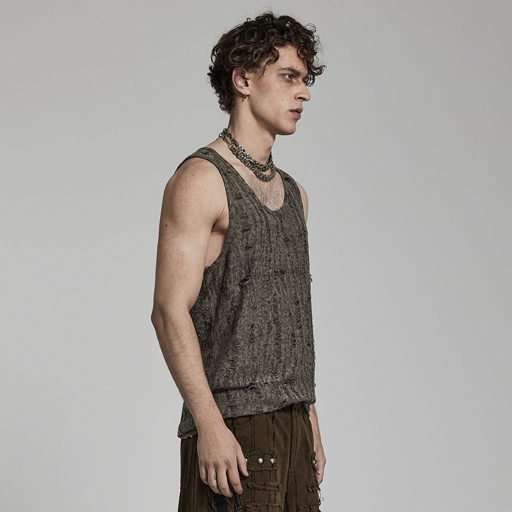 Oblivion Tank Top (Brown) - PunkRave
