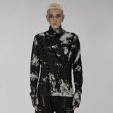 Mephistopheles Studded Turtleneck (Black and White) - PunkRave
