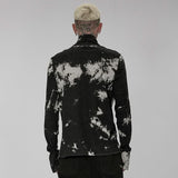 Mephistopheles Studded Turtleneck (Black and White) - PunkRave