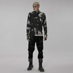 Mephistopheles Studded Turtleneck (Black and White) - PunkRave