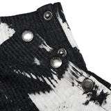 Mephistopheles Studded Turtleneck (Black and White) - PunkRave