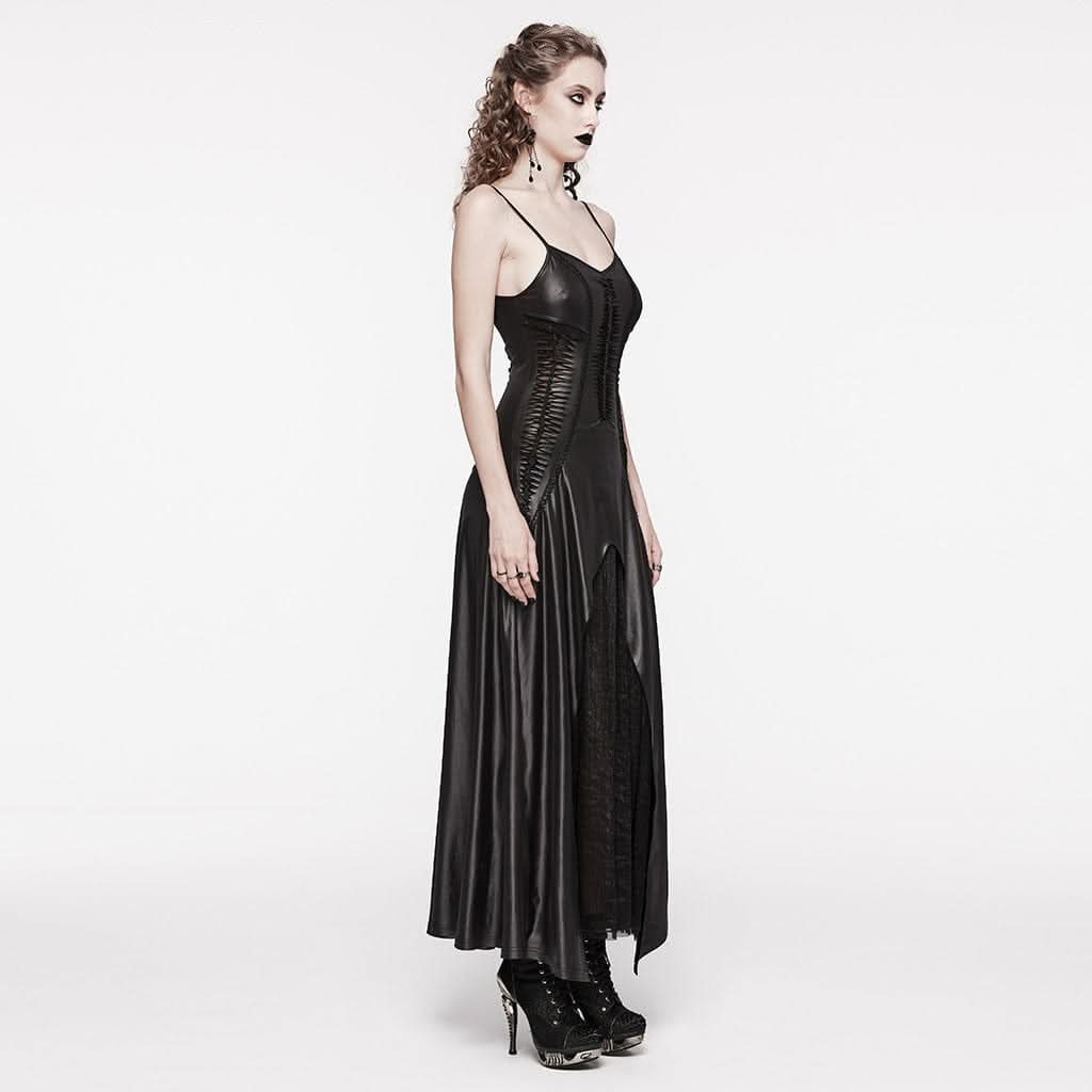 Eremitic PU Slip Dress - PunkRave