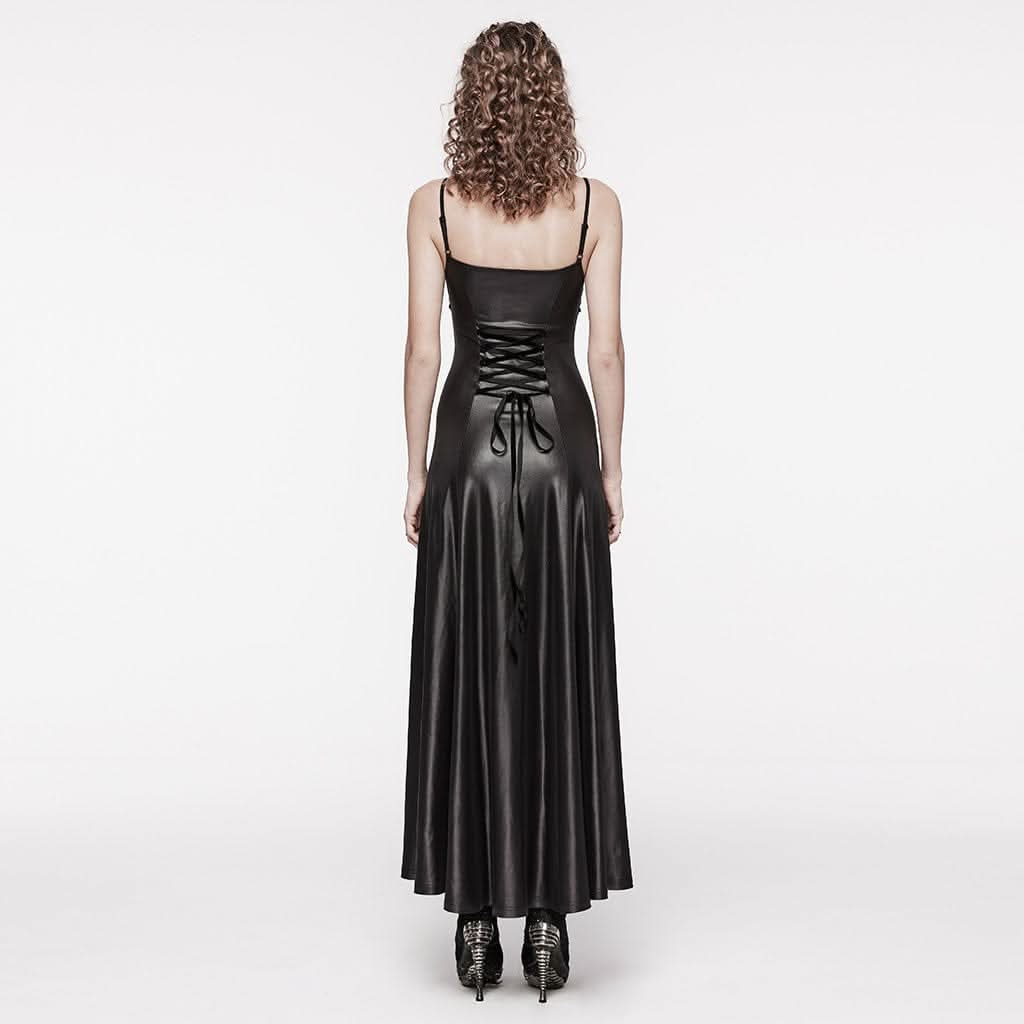 Eremitic PU Slip Dress - PunkRave