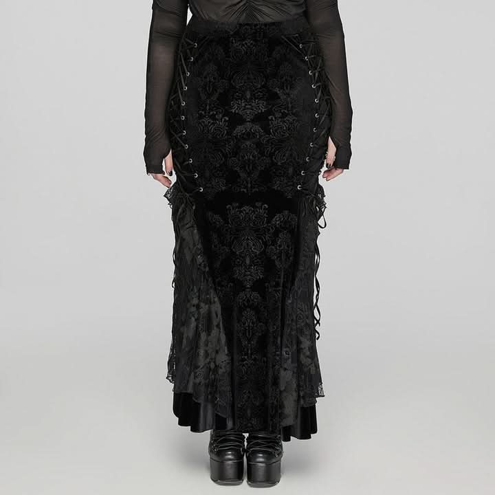 Vehemence Velvet Skirt - PunkRave
