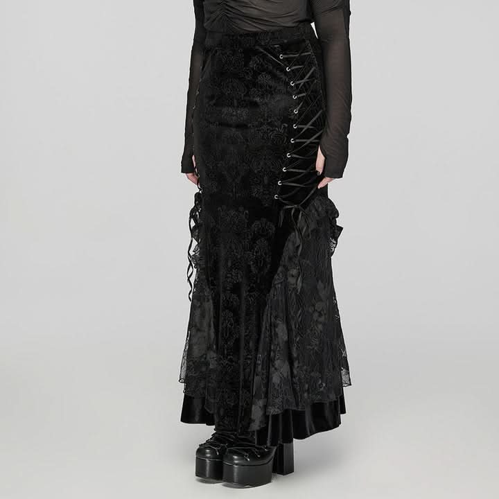Vehemence Velvet Skirt - PunkRave