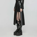 Hexmor Faux Leather Skirt - PunkRave