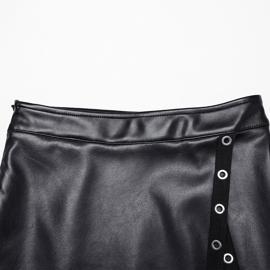 Hexmor Faux Leather Skirt - PunkRave