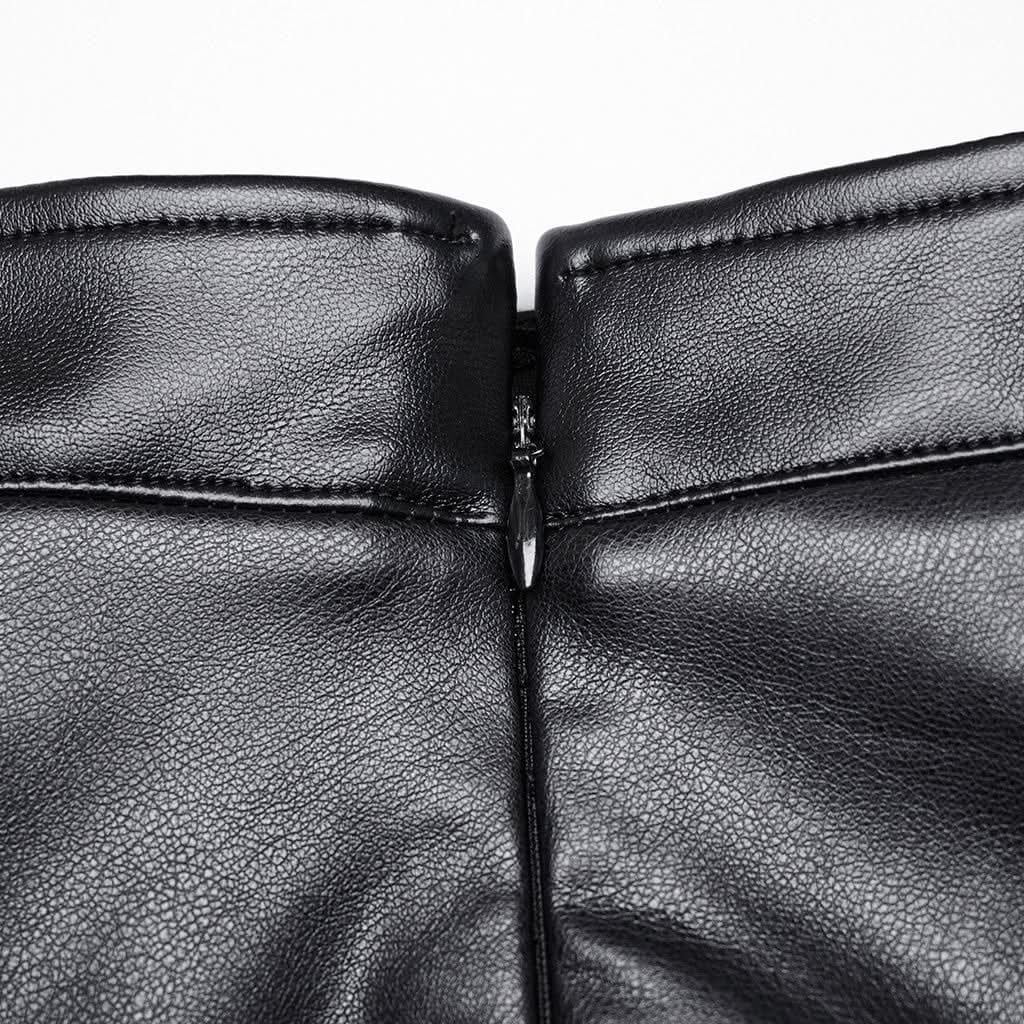 Hexmor Faux Leather Skirt - PunkRave