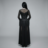 The Countess set on model, back view — lace-up corset belt detail