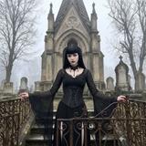 The Countess gothic corset belt and necklace set worn by model, lifestyle shot