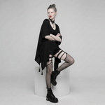 The Shawl Ritual — gothic shawl set on model, side view