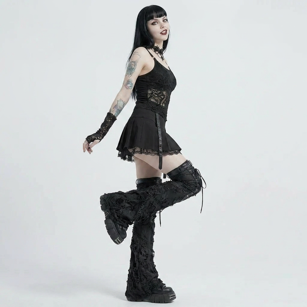 Witching Hour Kit — full gothic look on model, side view
